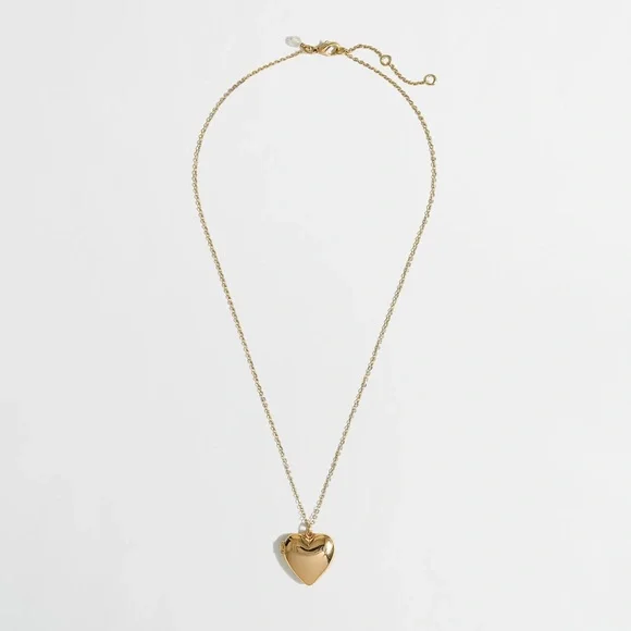 NWT J.Crew Crewcuts Girls' Gold Plated heart locket necklace does not open