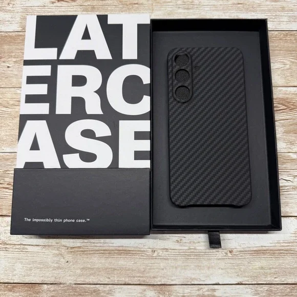 Latercase Classic Black Samsung Galaxy S24 Plus Phone Case‎ Impossibly Thin Open