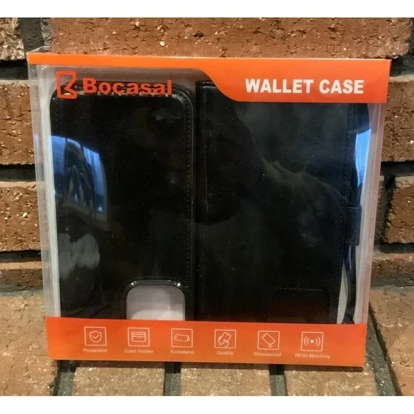Bocasal‎ Black Detachable Wallet Case For iPhone 13 Pro Max RFID Card Slots