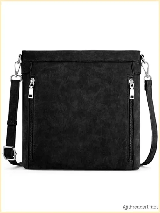 Concealed Carry Crossbody Purse, Slim PU Leather CCW Handbag with Lockable