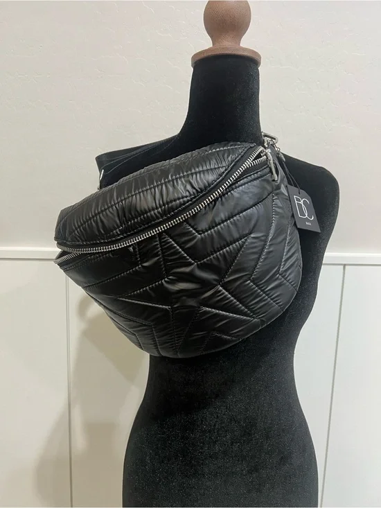 Quilted Black Crossbody Belt Bag