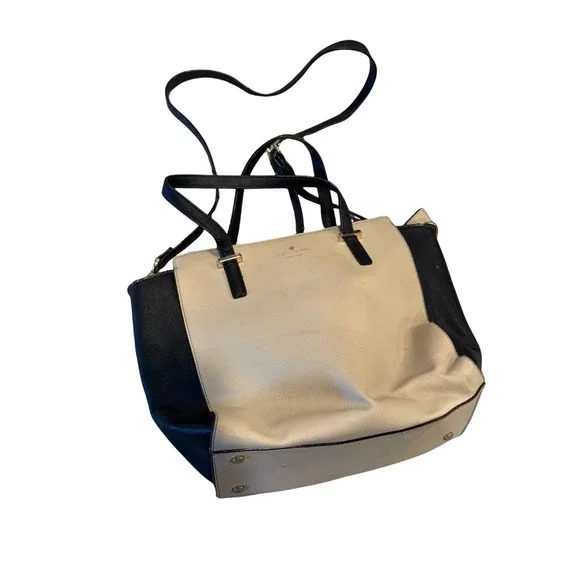 Kate Spade Hayden Women's Handbag Beige Black Adjustable Strap‎ Crossbody Bag