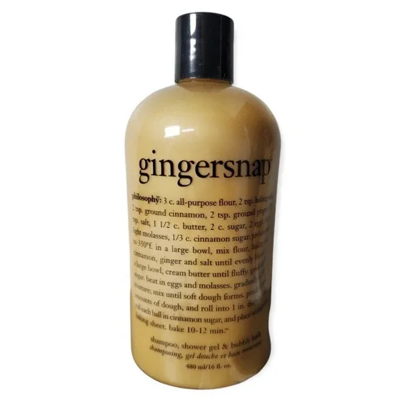 PHILOSOPHY‎ GINGERSNAP SHAMPOO SHOWER GEL BUBBLE BATH 16 OZ