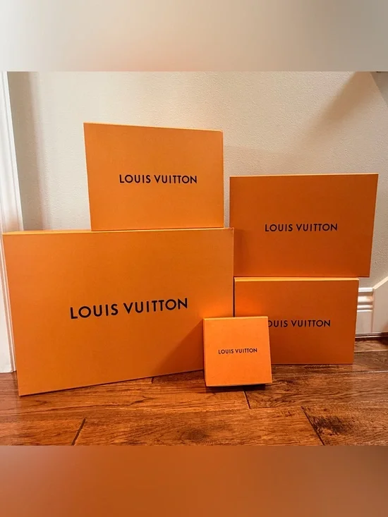 Louis Vuitton Orange Box with Blue Ribbon