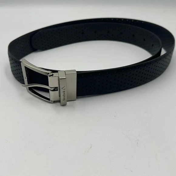 Reebok Reversible Belt Mens Size 38 Black Perforated Athletic Casual‎ Sport Golf