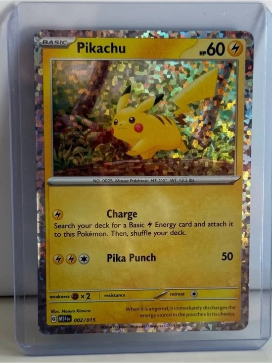 Pikachu 002/015 McDonald's 2024 Holo Pokémon Card - Rare Chase