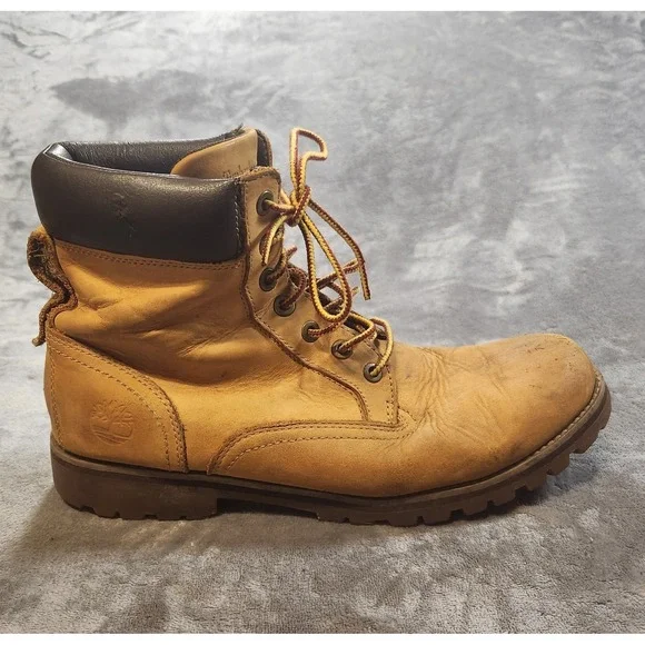 Timberland Boots Mens 11 Beige Wheat Nubuck Leather 6