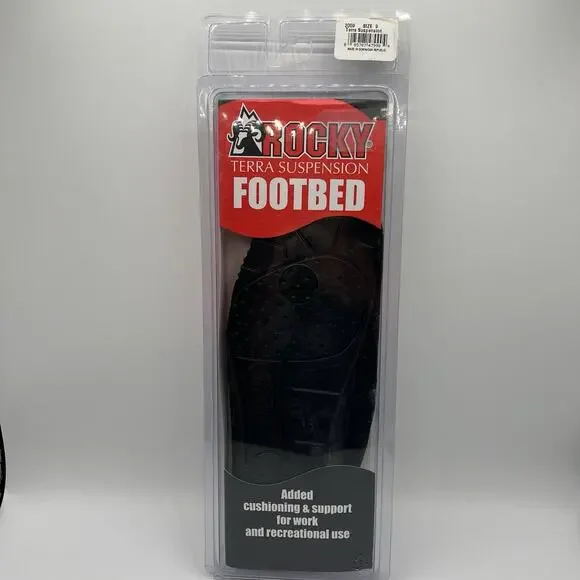 Rocky Terra Suspension Footbed Insoles Support Size 9 Black - NEW in Package