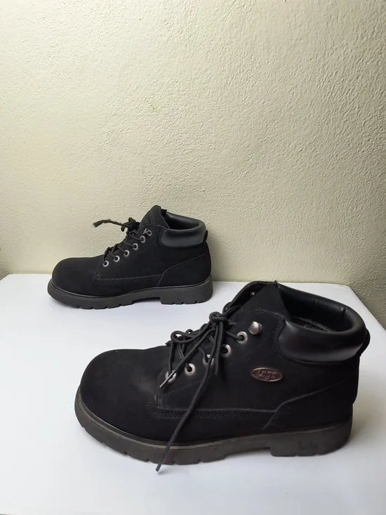 Lugz Black Men's Work Boots - Lace-Up