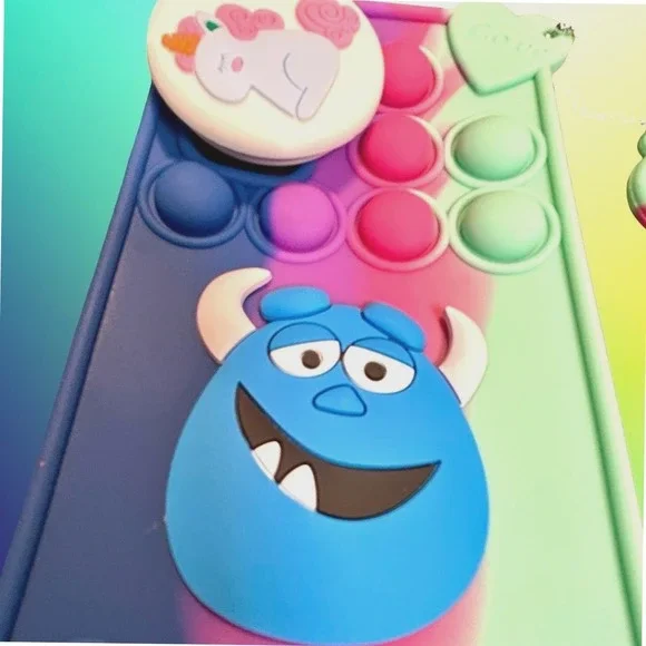 Samsung Galaxy‎ A32 5G Pop It Fidget Case Monsters Inc Sulley Blue