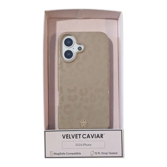 A1-OB Velvet Caviar Magsafe Case iPhone‎ 16 Pro Max Leopard Nude (Light Scratch)