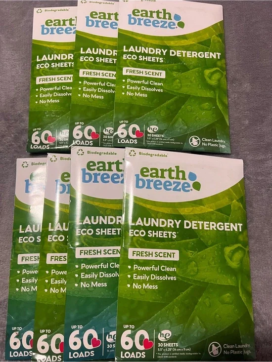 7pk-Laundry Detergent Eco Sheets - Fresh Scent (Green)