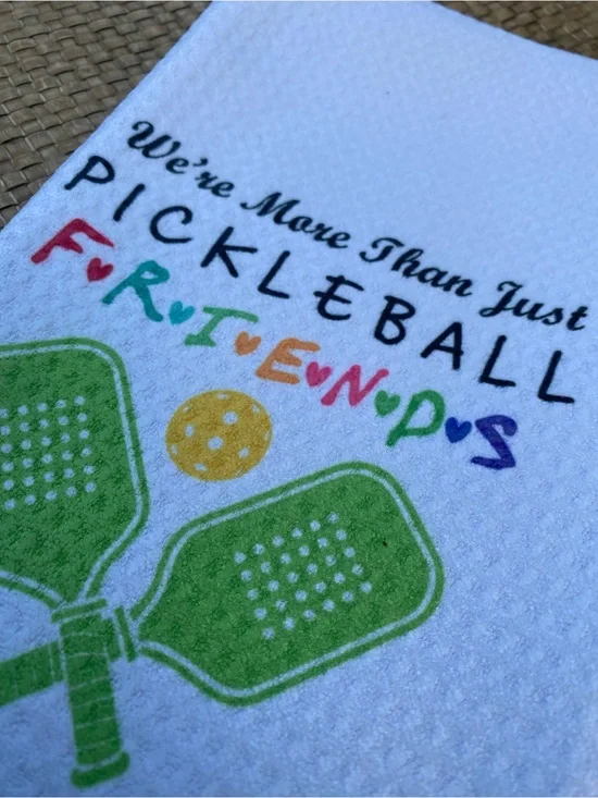 Pickleball Friends Green & Multicolor Kitchen Towel