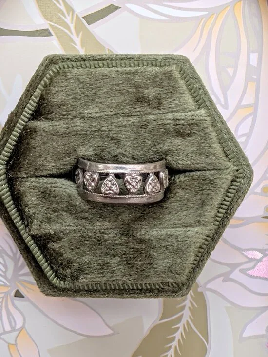 Vintage Sterling Silver Heart Ring, Size 5.5