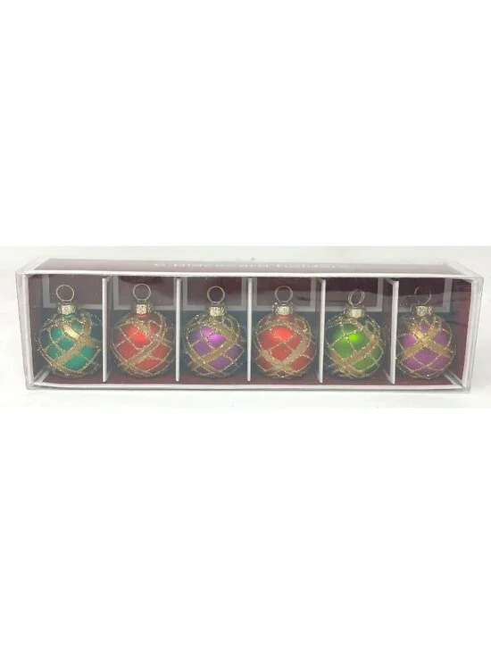 6 Glittery Christmas Ornament Placecard Holders 2