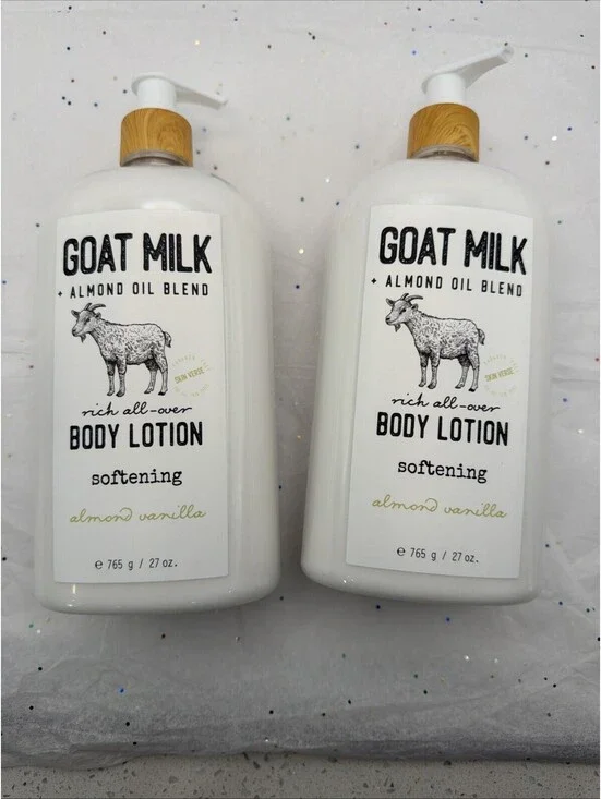 Home & Body Goat Milk Lotion Almond Vanilla 2 Pack 27oz Almond Oil Body Cream