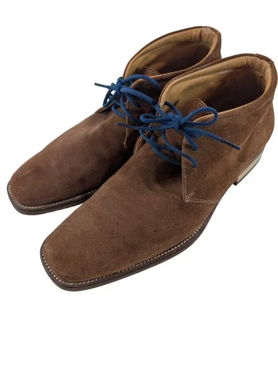 Gordon Rush Tan Suede Leather Chukka Boots Made in Italy Square Toe Men’s Sz 10