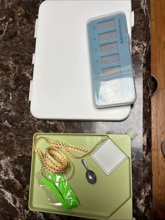 Portable bead boards Organizer and  Accessories - White & Light Green