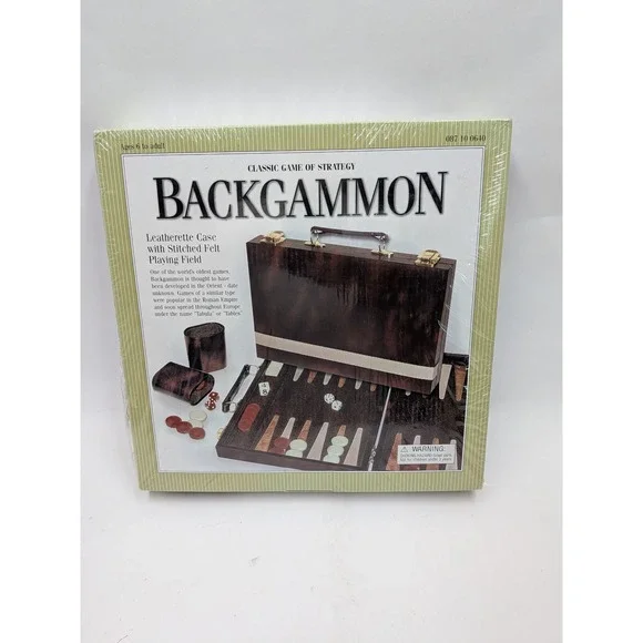 Vintage 2005 Target Backgammon Game Set Leatherette Case Stitched Felt Field NEW