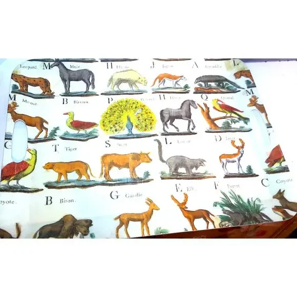 John Derian for Target Animal Alphabet Melamine Serving Tray Vintage Style Print