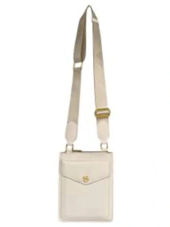 JOY MANGANO NWT Clean & Chic Slimline tan Saffiano leather crossbody bag w/ RFID