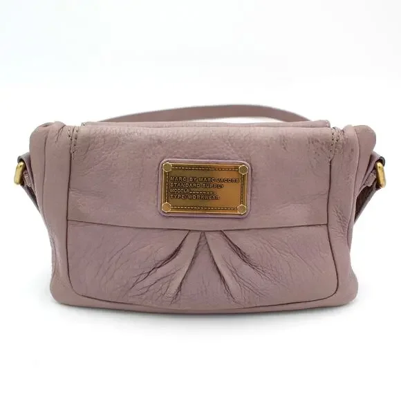 Y2K Marc Jacobs Crossbody Classic Pebbled Leather Light Purple Boho Vintage