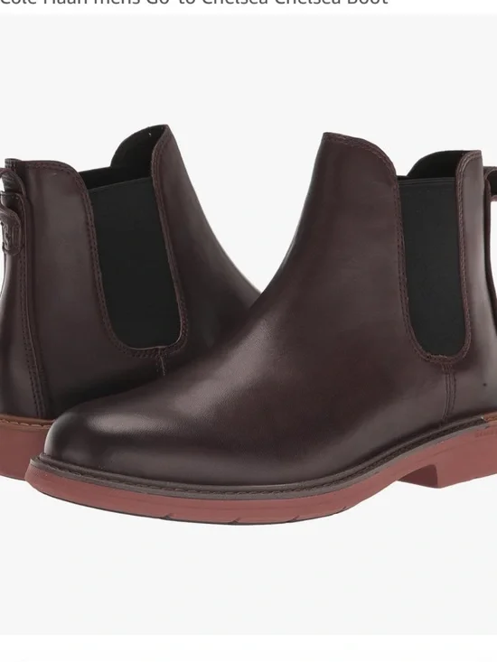Cole Haan Men’s Grand 360 Boots in Dark Brown with Red-Brown Sole Size 9 1/2