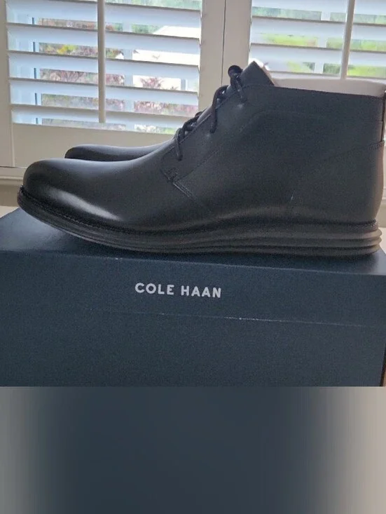 Cole Haan Black Leather Chukka Boots