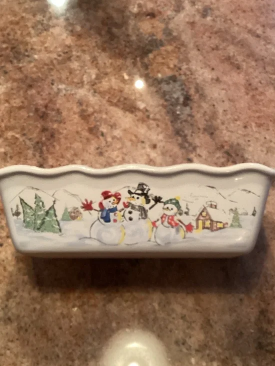 Christmas ceramic snowman loaf pan