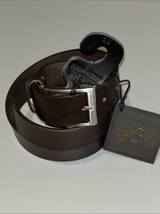 Gennaro Di Palma Men's Brown Genuine Leather Belt size 36 Made in Italy