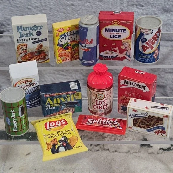 TOPPS Wacky Packages 3D minis Hungry Jerk Lice Cakes Dead Bull Spittles Lot 13