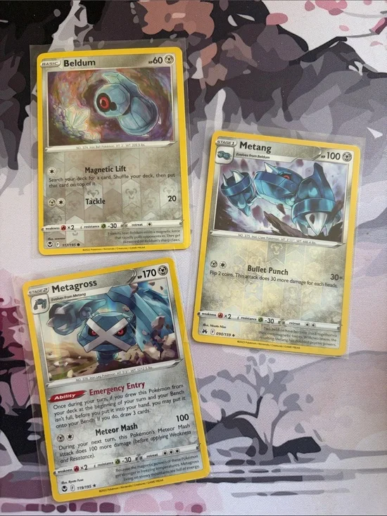 ⚙️ Beldum, Metang & Metagross Evolution Pokémon Lot | Holo Reverse Holo ✨5/$25✨