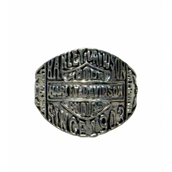 Harley Davidson Motor Cycles Ring Men's Silver Tone Zinc Alloy Ring Size 10.5