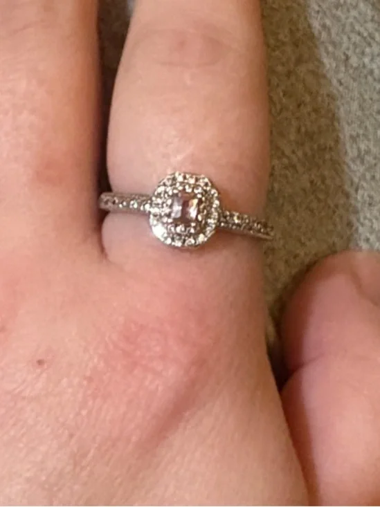 Pink Tourmaline And Diamond Ring In Sterling Silver