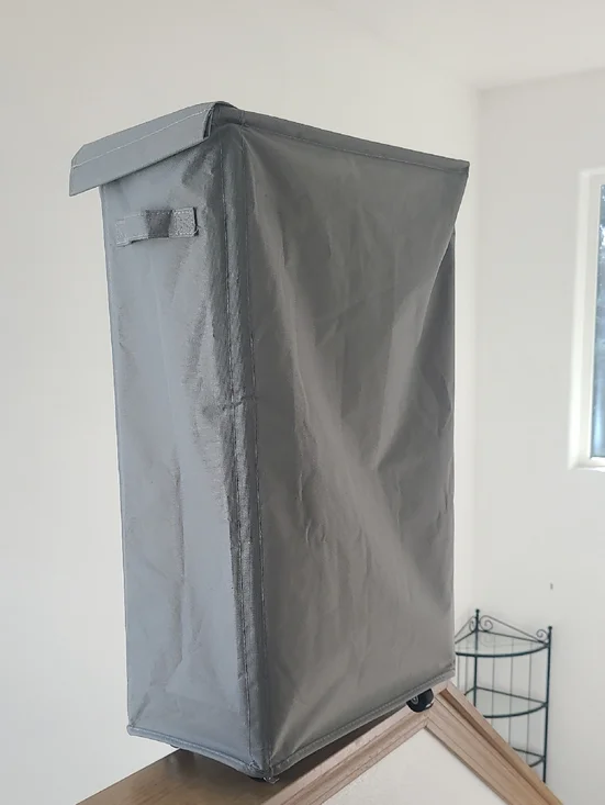 Narrow Gray Fabric Storage Bin - Home Organizer