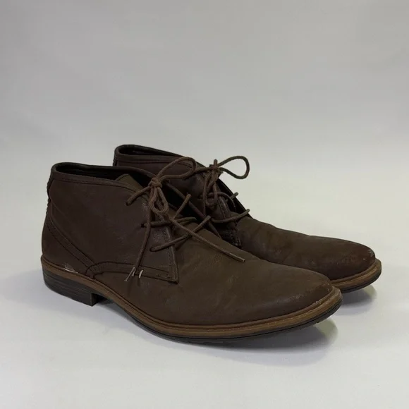 Men's Premium Leather Chukka Boots in Rich Brown