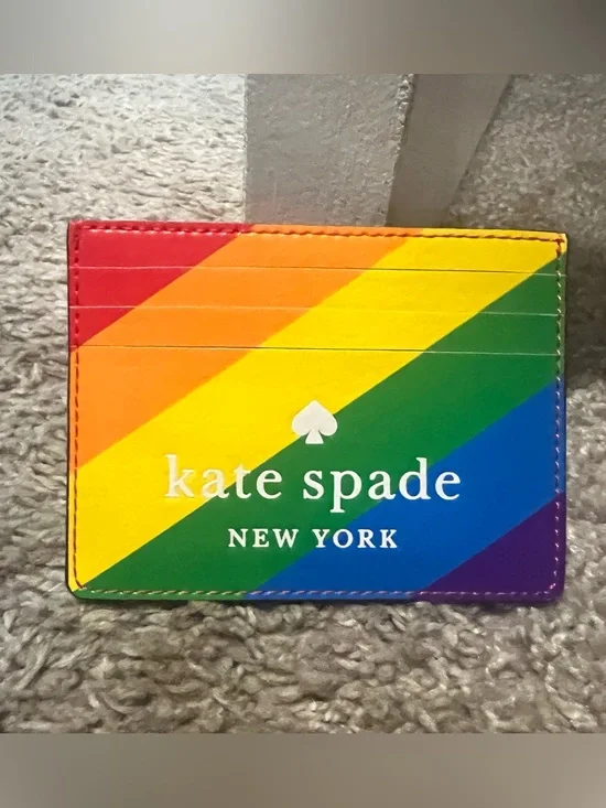 kate spade Rainbow Diagonal Stripe Card Holder — Multicolor