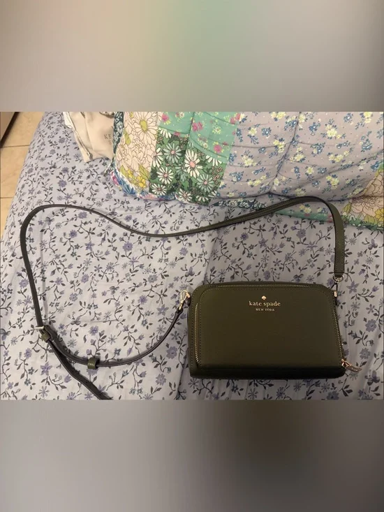 kate spade Staci Dual Zip Crossbody Bag- Color: Seaweed