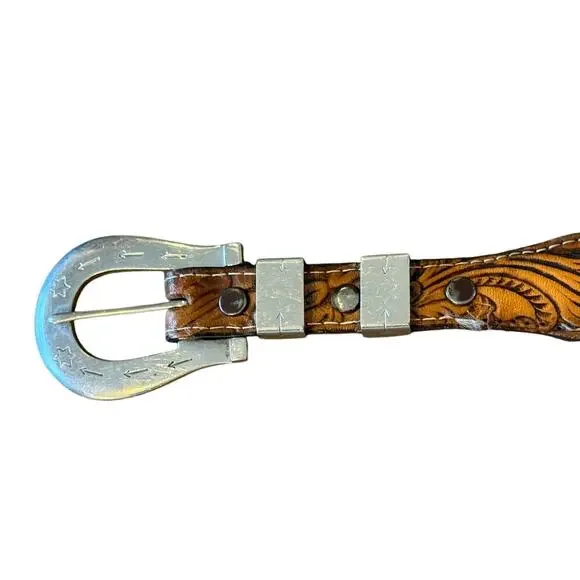 Vintage Men Western Cowboy Brown Belt Waist 34 - 38 inches