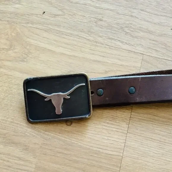 Silver Creek Collection Size 36 Genuine leather Belt Silver Longhorn Buckle