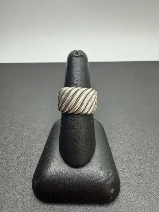 David Yurman Sculpted Cable Collection Ring Sterling Silver in Size 7 SPB-TS 774