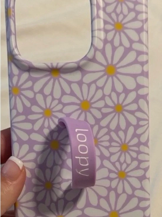 Loopy Case Lavender Daisy Phone Case with Loop Grip