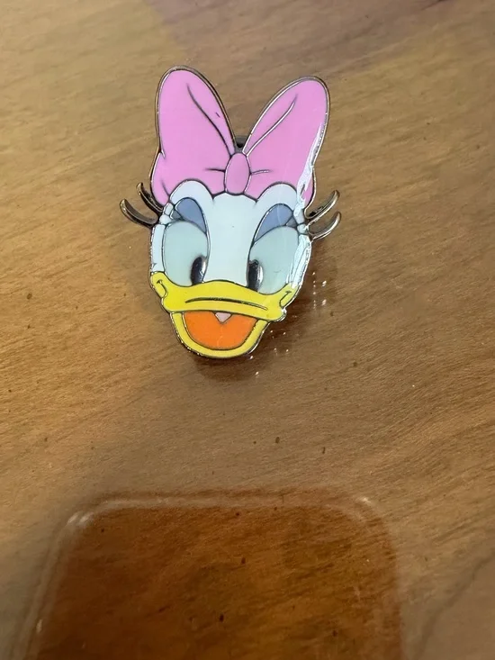 Disney Daisy Duck Enamel Pin - Pink Bow, White Face, Yellow Beak