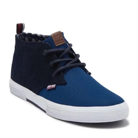 Ben Sherman Bristol Chukka Denim & Canvas Midtop‎ Sneakers Blue Two Tone 11.5