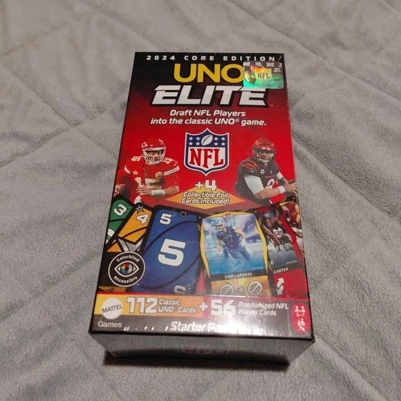UNO Elite 2024 NFL Starter Pack Deck Core Edition Family Card Game SEALED NEW