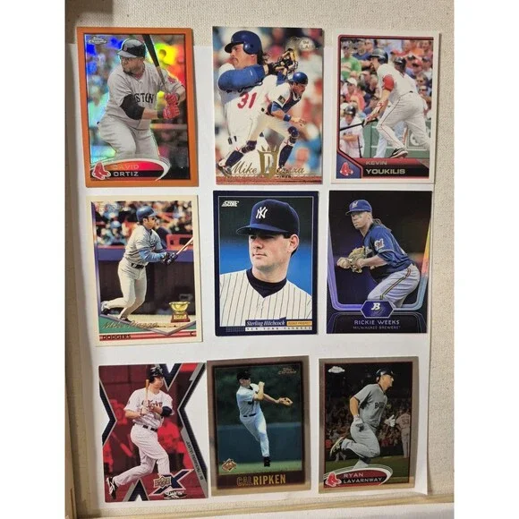 Baseball Card Lot David Ortiz Chrome Mike Piazza Cal Ripken Rickie Weeks Justin