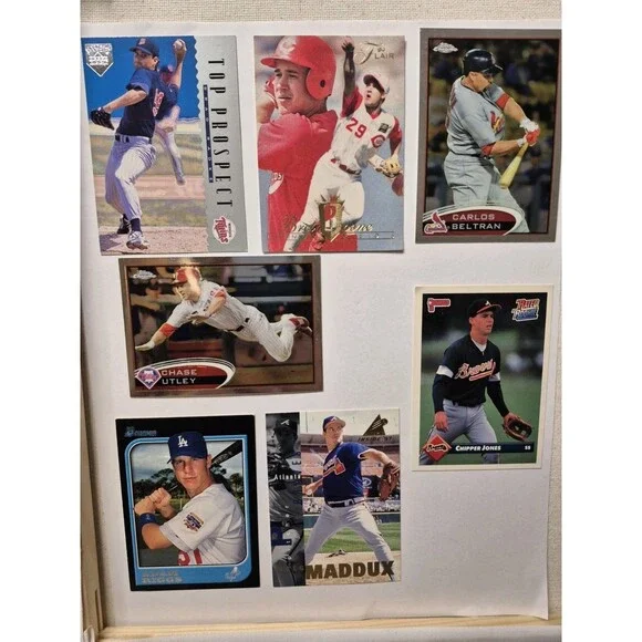 Baseball Card Lot Maddux Piazza Beltran Utley Jones Radke Riggs Bowman Topps...
