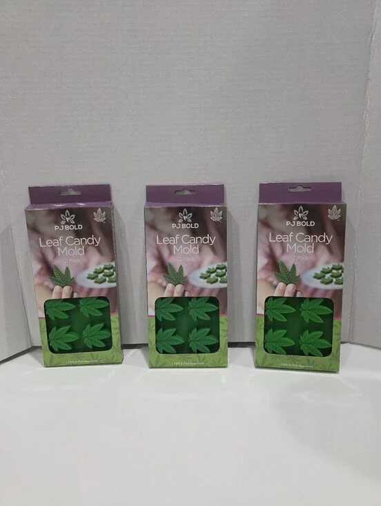 (3)  2pks NIB PJ Bold Leaf Candy Molds
