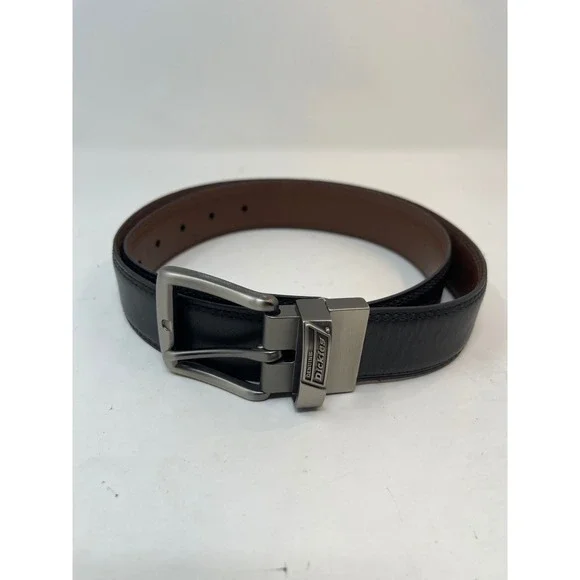 Dickies Reversible Belt Mens 36 Black Brown Good Leather Swivel Buckle