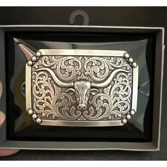 Nocona Belt Co Long Horn Belt Buckle New in Box